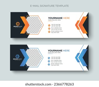 Creative colorful, minimal email signature design template for business. Professional business email signature or email footer design.