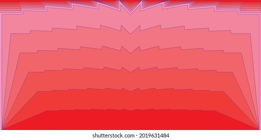 Creative colorful minimalist contemporary art illustration, wall decoration, postcards, album, brochure cover design. Playful composition of abstract shapes and curves. Pink and red colored print.