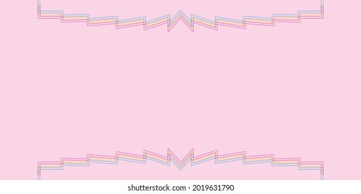 Creative colorful minimalist contemporary art illustration, wall decoration, postcards, album, brochure cover design. Playful composition of abstract shapes and curves. Pink and red colored print.