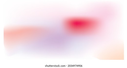 Creative colorful minimalist contemporary art illustration, wall decoration, postcard, album, brochure cover design. Playful composition of abstract blurry colors. Light pink red orange on white print