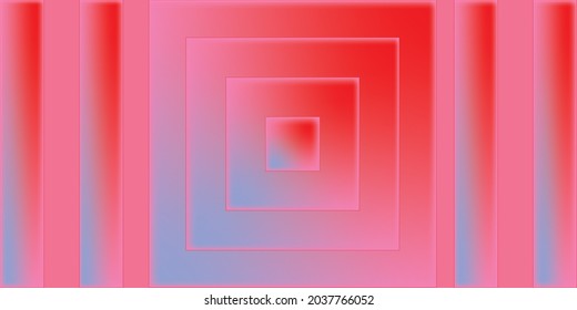 Creative colorful minimalist contemporary art illustration, wall decoration, postcard, album, brochure cover design. Playful composition of abstract blurry shapes. Light pink red blue gradient print.