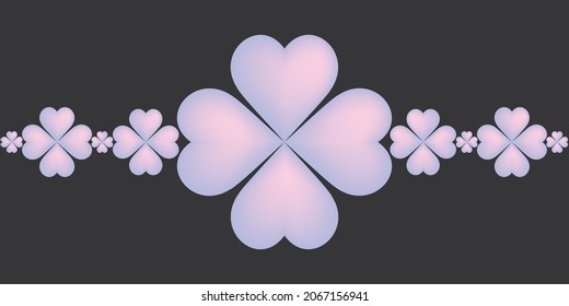 Creative colorful minimalist contemporary art illustration, wall decoration, postcard, album, brochure cover design. Playful composition of abstract shapes. Pink purple gradient flower on black print.