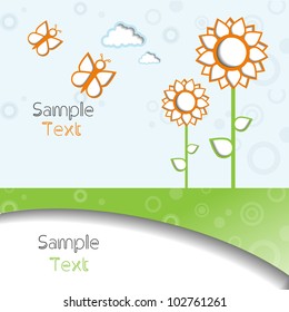 Creative colorful modern 3d vector art background with flower