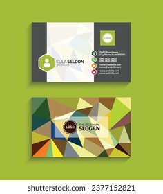 Diseño de tarjetas de visita de vectores con colores creativos y fáciles de editar