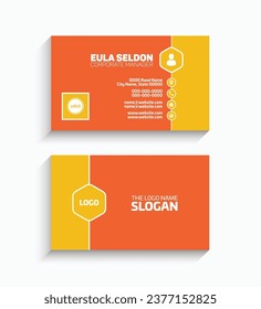 Diseño de tarjetas de visita de vectores con colores creativos y fáciles de editar
