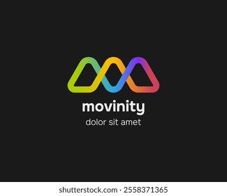 Creative colorful modern initial letter m infinity logo gradient