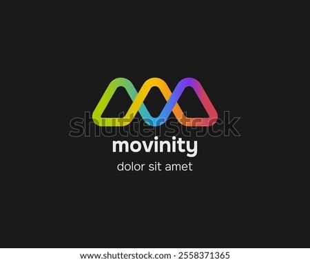 Creative colorful modern initial letter m infinity logo gradient