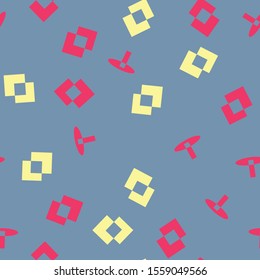 Creative colorful modern pattern texture with different shapes. Blue background vector illustration.
