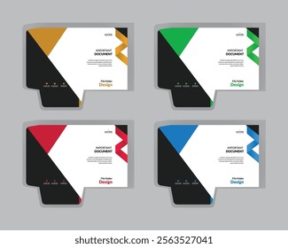 Creative, colorful, modern and unique file folder, Business folder for files, Stylish presentation, Document folder design