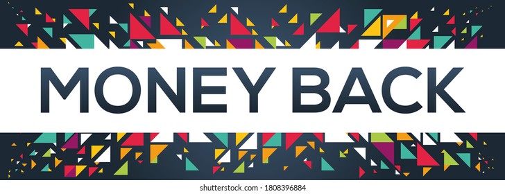 diseño de texto creativo colorido (Money back), escrito en inglés, ilustración vectorial.