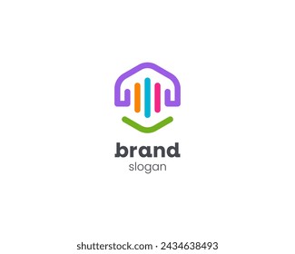 Creative colorful music chart logo