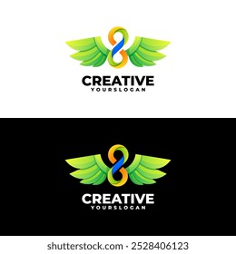 creative colorful number 8 logo design 