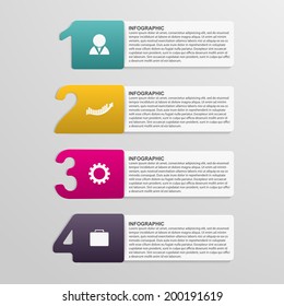 Creative colorful numbered infographic. Design element.