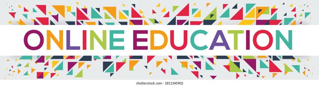 creative colorful (online education) text design,written in English language, vector illustration.