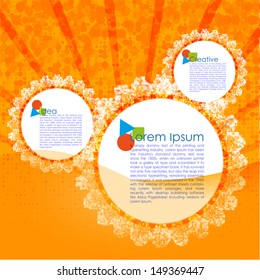 Creative colorful orange sunflower banners