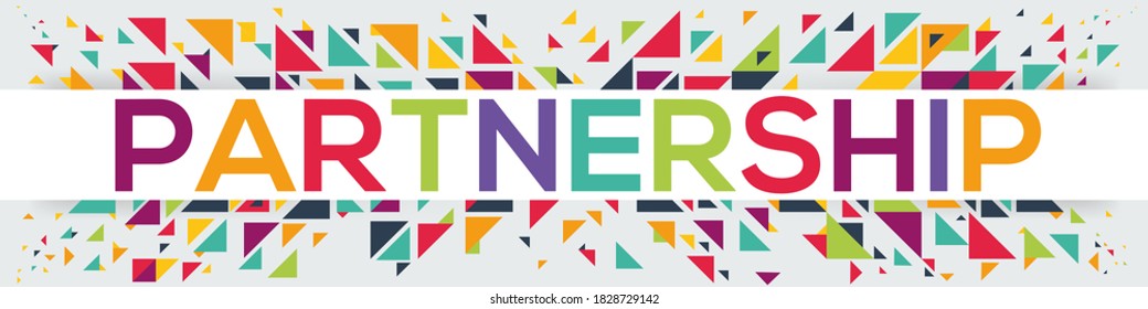 creative colorful (partnership) text design, written in English language, vector illustration.