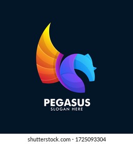 Creative colorful pegasus logo design