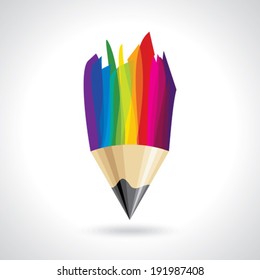 creative colorful pencil icon