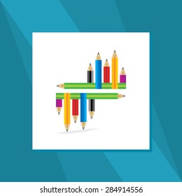 creative colorful pencil set vector illustration 