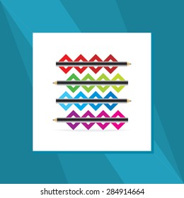 creative colorful pencil set vector illustration 