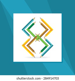 creative colorful pencil set vector illustration 