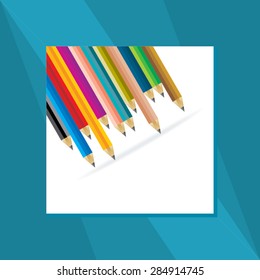 creative colorful pencil set vector illustration 