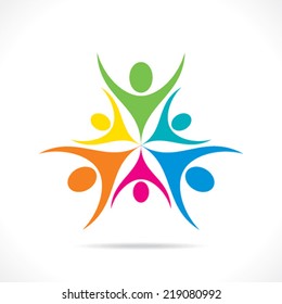 creative colorful people teamwork , unity or discussion concept vector
