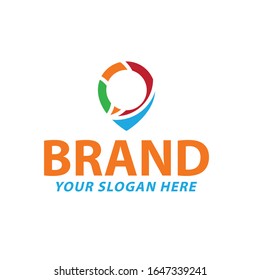 Creative and Colorful Pinpoint Logo Design, Vector