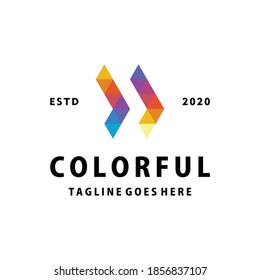 Creative Colorful Pixel Technology Logo design Vector