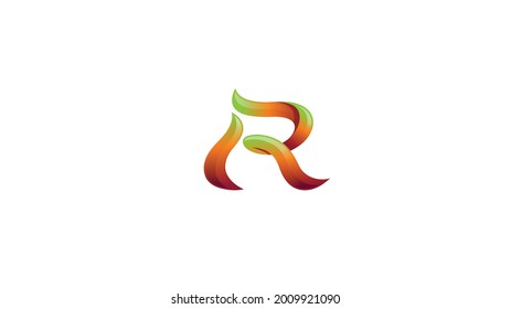 Creative Colorful R Letter Gradient Alphabet Logo Vector 