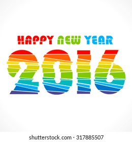 creative colorful random paper strip design new year 2016 greeting vector