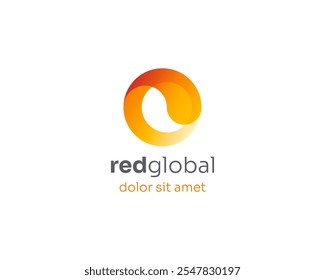 Creative colorful red global logo