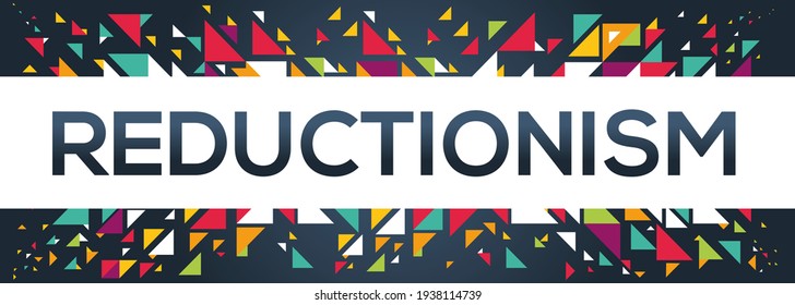 diseño de texto creativo colorido (reduccionismo), escrito en inglés, ilustración vectorial.

