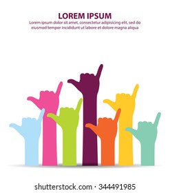 Creative Colorful Rock and Roll Hand Gesture
