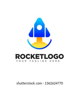 Creative  colorful rocket logo vector logo design template Vector illustration
