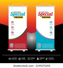 Plantilla de diseño de pancartas de enrollamiento de colores creativos 