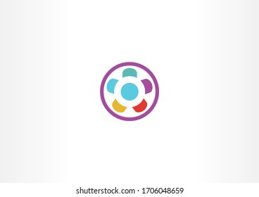 Plantilla de diseño del logo de concepto de círculo circular de color creativo. Símbolo del logotipo universal