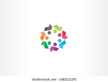Creative Colorful round people vector illustration graphic. Perfect for community group of people vector icon or logo design