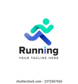 Creative Colorful Running Logo Vector Template Stock Vector (Royalty ...