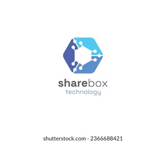 Logo de una caja compartida de color creativo
