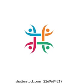 creative colorful social group logo. human community. health people logo