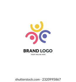 creative colorful social group logo