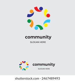 Creative colorful social group logo