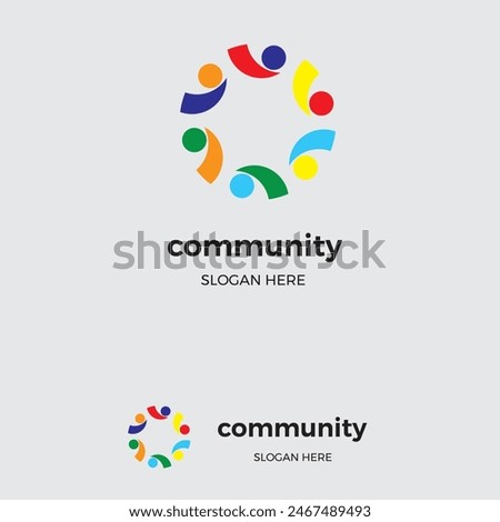 Creative colorful social group logo