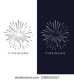 Creative colorful spark logo design in modern style. Logotype for business, brand, celebration, fireworks, stars.