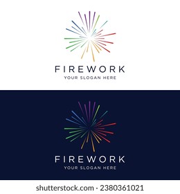 Creative colorful spark logo design in modern style. Logotype for business, brand, celebration, fireworks, stars.