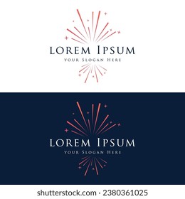 Kreatives farbiges Funkenlogo-Design im modernen Stil. Logotype für Unternehmen, Marke, Feiern, Feuerwerk, Sterne.