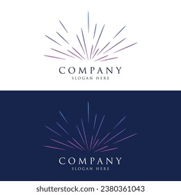 Creative colorful spark logo design in modern style. Logotype for business, brand, celebration, fireworks, stars.