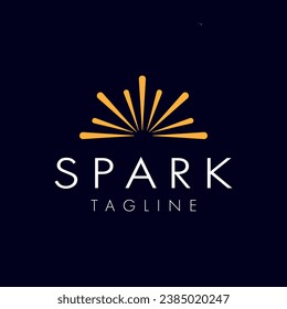 Diseño creativo y colorido del logo de la chispa en un estilo moderno. Logotipo para negocios, marca, celebración, fuegos artificiales, estrellas.