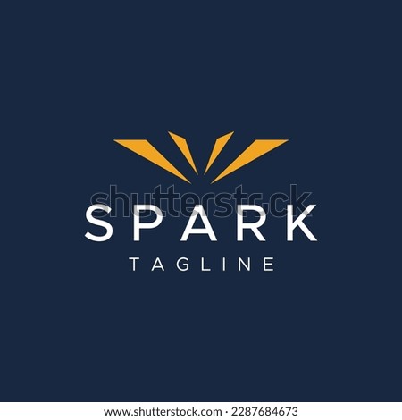 Creative colorful spark logo design in modern style. Logotype for business, brand, celebration, fireworks, stars.